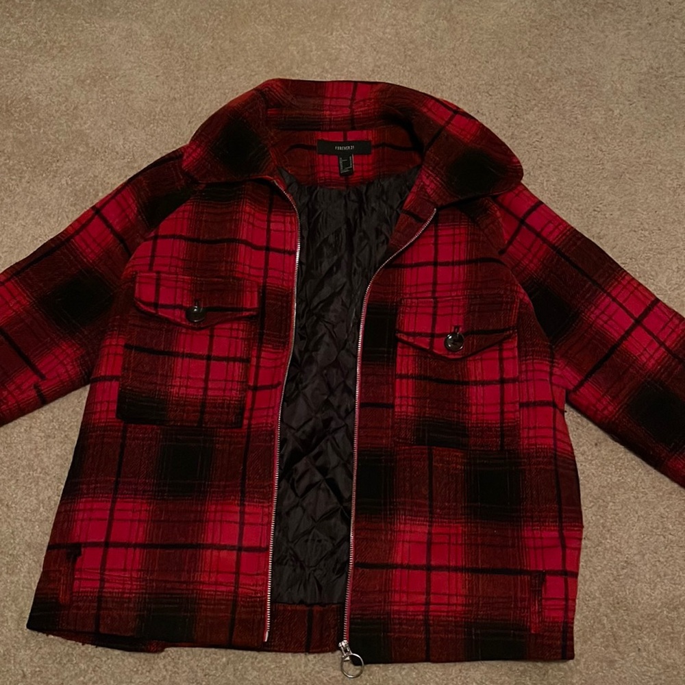 Forever 21 plaid jacket with zipper